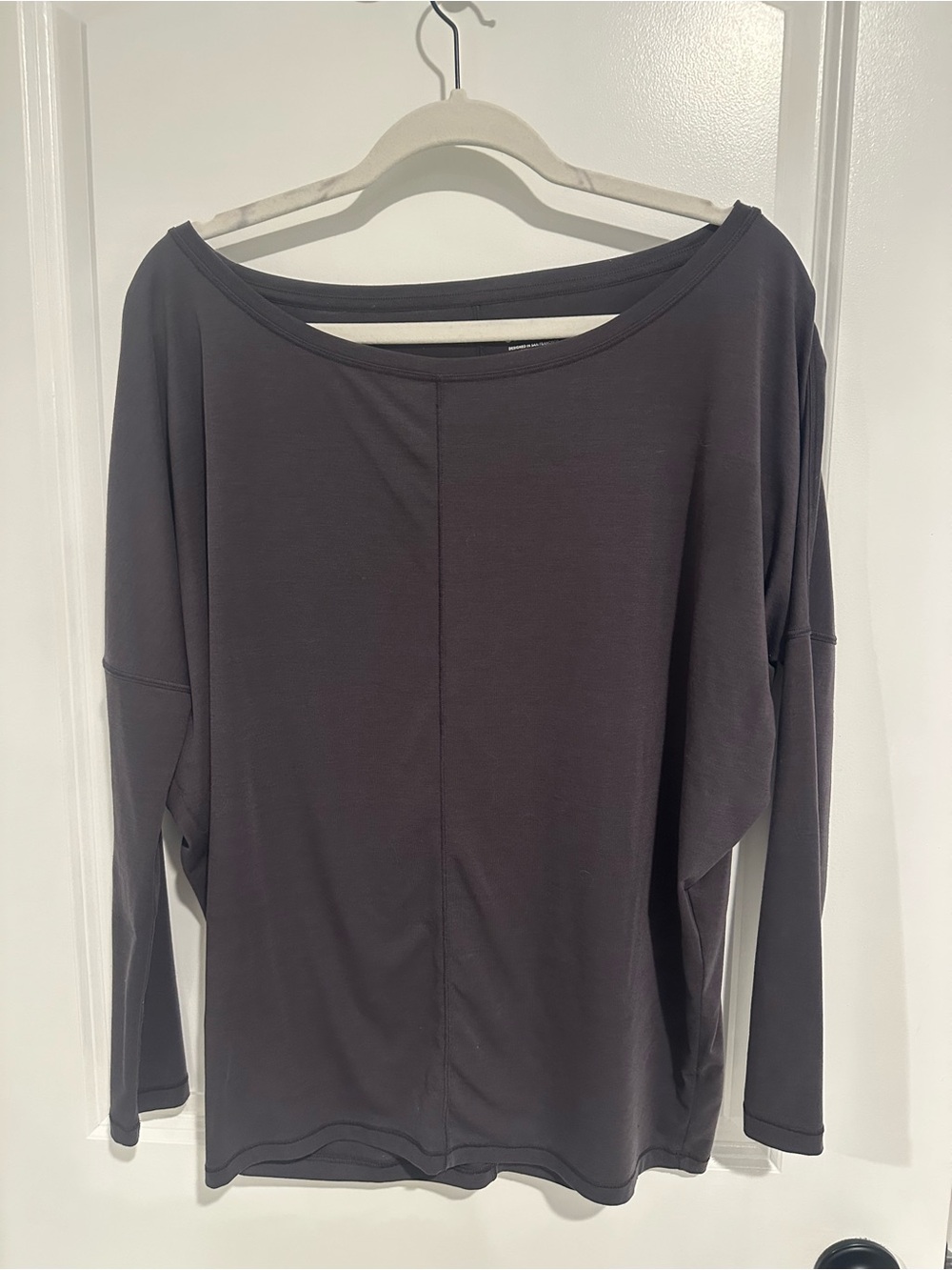 Athleta Relaxed Boatneck Long Sleeve Top - Plum color